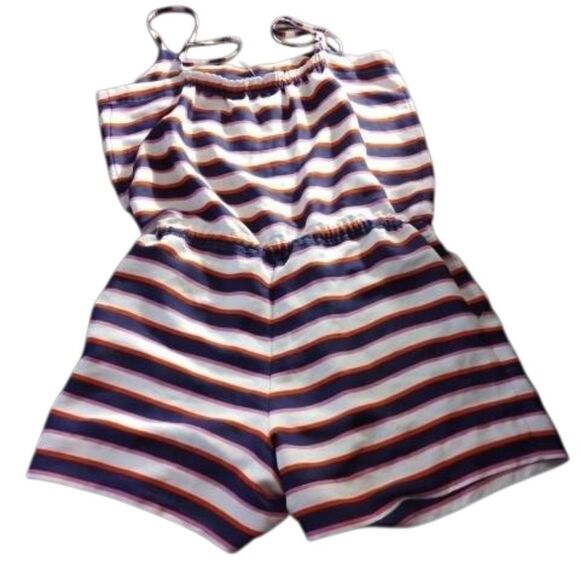 LOFT Blue and Red Striped Jumpsuit - Picture 4 of 4